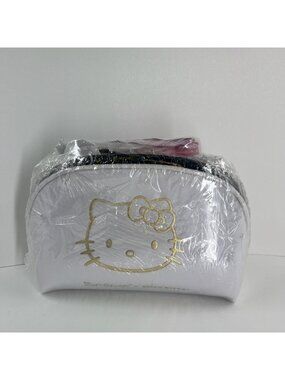 The Crème Shop x Hello Kitty Gold Mystery Bundle Skincare Set Makeup Bag White